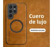 Luxury Leather Magnetic Case for Samsung Galaxy S25 S20 S21 S24 S23 S22 Ultra FE 20 Plus Magsafe Wireless Charge Protect Cover