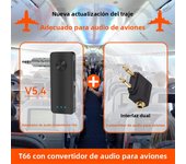 2-In-1 Wireless Audio Adapter Bluetooth 5.4 Receiver Transmitter 3.5mm AUX Lossless Sound MIC For Car Speaker TV PC Airplane