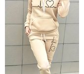 Women Autumn Winter Warm Coat  Set Round Collar Plush Outerwear Female Fashion Streetwear Clothes Hoodies Streetwear Harajuku