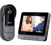 Intercomunicador de timbre inalámbrico con Cámara Timbre exterior Impermeable 1080P HD WiFi PIR Detección de Movimiento Visión Nocturna Audio bidireccional IP65