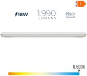 REGLETA ESTANCA LED IP65 18W 1500lm 6500K LUZ FRIA 5,9x59x6,6cm EDM