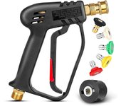 Pistola de lavado a presión de 4000 PSI con 5 boquillas rociadoras intercambiables, con conexión rápida de 1/4" y acoplador M22
