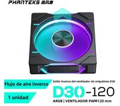 PHANTEKS D30-120 12cm ARGB splicing-free chassis cooling fan 30mm thick 7 blades high wind pressure four-sided illusion