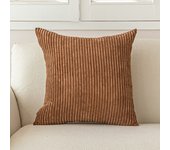 Corduroy Throw Pillow Covers 18x18  Striped Decor Pillowcase for Living Room Bed Soft Couch Cushion Cover for Sofa Beige White