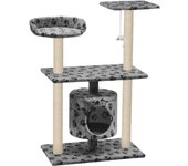 Rascador para Gatos with Poste de isal 95 cm Huellas Gris