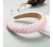 European and American Temperament Pure Handmade Beaded Crystal Sponge Wide Edge Hair Band Baroque Personality Versatile Headband