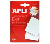 APLI - 12871 etiqueta autoadhesiva Alrededor Desmontable Transparente, Blanco 64 pieza(s) 12871