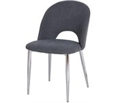 Presume de Casa Conjunto de 4 Sillas de Tela Gris Patas Cromadas 47*81*55