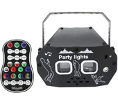 LED DJ Laser Projector Stage Disco Lights Rotating Ball Strobe Remote Sound Control Party Light for Christmas Wedding Holiday