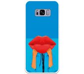 Funda compatible con Samsung Galaxy S8 - Beso fondo Azul