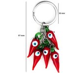 Lucky Eye Red Chilli keychain Bead Tassel Evil Eye keychain For Woman Man Jewelry Car Key Chain EY5267