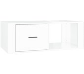 vidaXL Mesa de centro madera contrachapada 100x50,5x35cm Blanco, Negro, Blanco brillante Mesita de Salón o Comedor o Auxiliar Mesa de Café Meuble Salón
