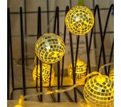 1 pack of LED mirror ball string lights, disco bar party Christmas ball string lights,warm color mirror ball lights