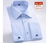 Luxury French Cuffs Men's Long Sleeved Shirts for Spring Autumn Business Social Banquets Solid Color Stripes Comfortable Fit 6XL