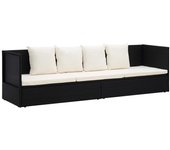 vidaXL Cama de jardín 200x60 cm ratán sintético Gris, Negro, Negro y blanco Sillas de Exterior Ideal para jardín, playa, piscina, terraza Tumbona Piscina Tumbonas Playa Tumbonas Jardín Exterior