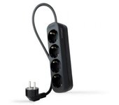 Regleta Nanocable 10.37.0004-NS-BK/ 4 Tomas de Corriente/ Cable 1.4m/ Negra