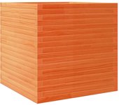 vidaXL Jardinera de madera maciza de pino 70x70x68,5 cm Color Pino natural,  Blanco,  Marrón cera y mas