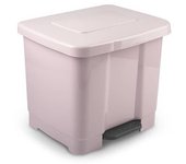 CABLEPELADO - Cubo basura reciclaje plastico apertura pedal 35 Litros - Cubo Reciclar - Separador - PP5 - plástico Resistente (Rosa claro)