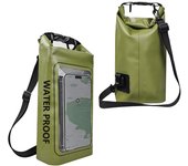 Bolsa seca impermeable de 2L con correas para los hombros, bolsa impermeable con tapa enrollable para la playa, natación, paseos en bote, kayak, remo y aventuras en el océano.
