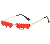 Alta Retro Vintage Lolita en forma de corazón Aviator Marco de plástico Mujeres Gafas de Sol