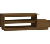 vidaXL Mesa de centro madera maciza de pino 120x50x40,5 cm Natural, Blanco, Gris Mesita de Salón o Comedor o Auxiliar Mesa de Café Meuble Salón