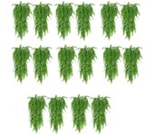 Planta artificial de hiedra Boston de 35,4 pulgadas, planta colgante artificial, planta de plástico de vid colgante falsa, planta de helecho artificial verde UV para decoración interior y exterior, baño, oficina, jardín, fiesta, cesta de boda