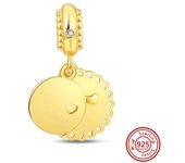 925 Sterling Silver Zirconia Sparkling Beads Gold Love Lock Charms Fit Original Pandora Bracelet Earring DIY Women Fine Jewelry