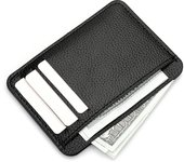 Simple Card Holder Mini Solid Faux Leather Credit Card Holder