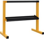 SPORTNOW Soporte para Mancuernas, Soporte para Mancuernas de 2 Niveles, Soporte para Mancuernas, Capacidad de Carga hasta 270 kg, Soporte para Pesas para Levantamiento de Pesas, Entrenamiento de Fuerza, Acero, Amarillo, Negro, 92,5 x 50,5 x 80,5 cm