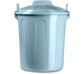CABLEPELADO Cubo de Basura con tapa, Cubo basura Industrial, Cubo basura Plástico con asas metálicas, Contenedor residuos, 40 cm alto x 33 cm Diámetro superior, Capacidad 21 Litros, Azul claro
