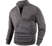 Autumn Men's Long Sleeve Pullover Solid Color Half Zipper Sweaters V-neck Male Casual Daily Warm Sweatshirts Coats