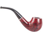 1pc, Solid Wood Resin Tobacco Pipe Red Pattern Carving Smoke Pipe Elbow Roll Filter Cigarette Holder Herb Grinder Smoking Tools