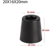10pcs Anti Slip Furniture Legs Feet Black Speaker Cabinet Bed Table Box Conical Rubber Shock Pad Floor Protector Furniture Parts