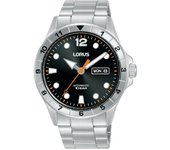Lorus Reloj Hombre Hombre Automatico Doble Calendario Negro Acero 10 Atm