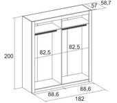 Armario Sava 2 puertas correderas 201x182x58,7 cm