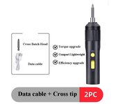 Destornillador Eléctrico Recargable por USB Mini Sin Cable Kit de Brocas Multifunción Herramientas de Reparación Portátiles de Alta Potencia
