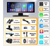 11.26 Inch Big Screen Luxury Silver Edge Wireless Carplay 4K Dash Cam Car DVR  Multimedia Video Player Navigation GPS Dashboard