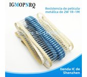 50pcs 2W Metal film resistor 1% 1R~1M 2.2R 4.7R 10R 22R 47R 100R 220R 470R 1K 10K 100K 2.2 4.7 10 22 47 100 220 470 ohm