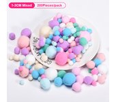 200 Pcs/lot 10-30mm Candy Color Pompom Fur Balls Colorful Fluffy Pompones Ball Furball For DIY Handmade Carft Decoration Parts