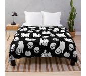 Black Cat Soft Throw Blanket Microplush Warm Blankets Lightweight Tufted Fuzzy Flannel Fleece Throws Blanket for Bed Sofa Couch