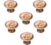 6 Un. Pomo TIRADOR Metal Mueble Vintage Retro bronce envejecido BIG VALVE - Diámetro  37MM
