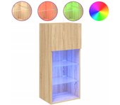 vidaXL Mueble para TV con luces LED 40,5x30x90 cm, Mueble de Salon, Mueble TV, Mueble TV salon, Mesa de TV, Mueble tele