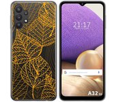 Tumundosmartphone Funda Gel Transparente para Samsung Galaxy A32 5G diseño Hojas Dibujos