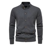 2024 otoño e invierno nuevo cárdigan superior para hombres europeos y americanos suéter informal de negocios de alta calidad de color sólido para hombres