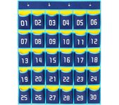 Gráfico de Bolso numerado para el Aula, 30bolsillos, Gráfico para Colgar en la comparación, Bolsa de almacenamiento para el