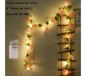 230cm Cherry Blossom LED Light Garland Artificial Flowers Vines For Wedding Party Home Decor Hanging Wall Garden Arches Ornament