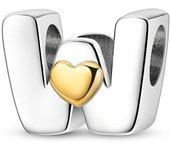 New 925 Sterling Silver Cute Gold Lucky Heart 26 Letter Series Charms Beads Fit Pan Original Bracelets DIY Gifts Fine  Jewelry