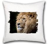 MERCHANDMANIA COJIN leon majestuoso salvaje selva savana feroz fiera hogar comodo cussion