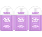 Chilly - Gel de Higiene Íntima Gama Calmante para Alivio de las Molestias Íntimas, Pack de 3 x 250 ml, Enriquecida con Bisabolol e Ingredientes Suavizantes, Molécula ANTI-ODOR, Apto para Uso Diario
