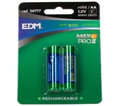 EDM Pila Recargable Eco-Series EDM AA HR6 2600mAh Multiusos Ø14,5x50,5mm - 38717 Hr6 / aa Pilas / Baterías / Cargadores Pilas AA